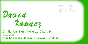 david kopacz business card